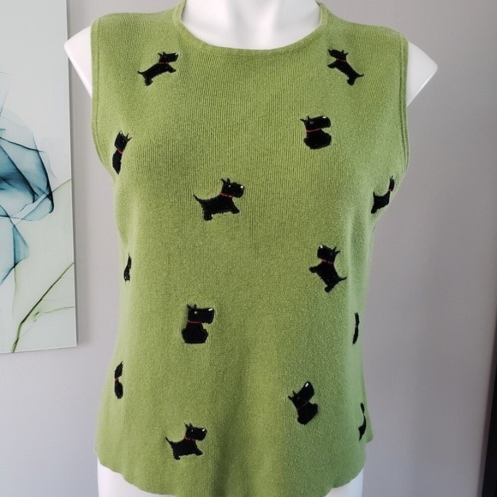 Vintage Scottie Dog Sweater PL Green